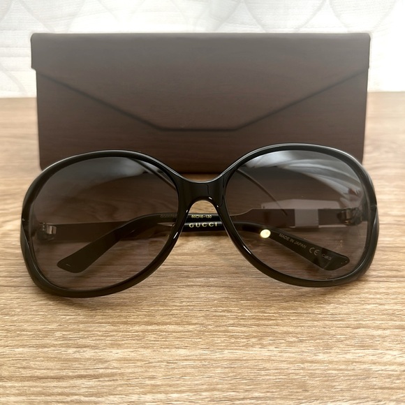 New Gucci OGC0076S 002 60/16 Havana/Gold Gradient Sunglasses - Picture 1 of 11